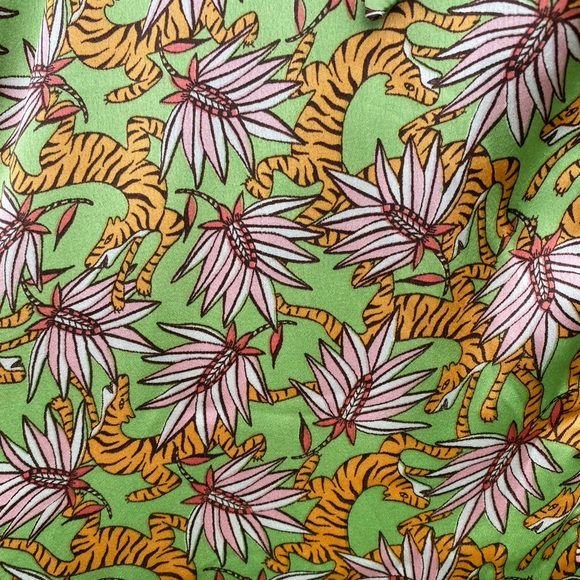 NWT-Size L-Compania Fantastica Green Palm Leaf Style of the Tiger Shirt Dress - Picture 10 of 13